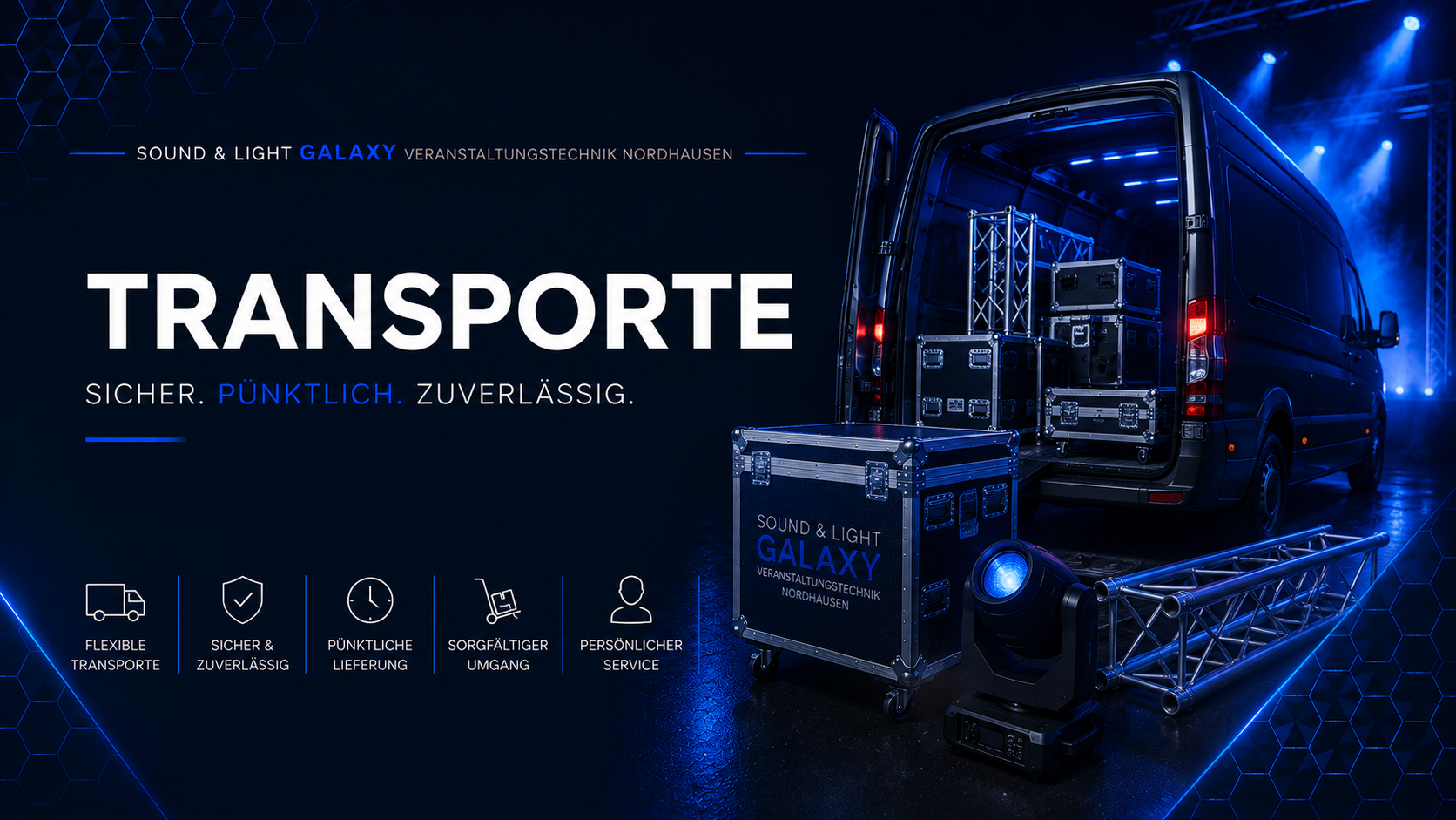 Grafik für Seite Transporte_Sound & Light Galaxy Headerbild_Seite Transportservice